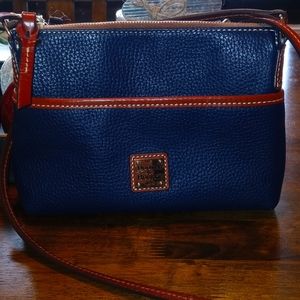 Dooney and Bourke Ginger Pouchette in Navy Pebble grain leather
